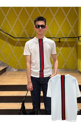グッチコピー リボン装飾付きニット半袖Tシャツ