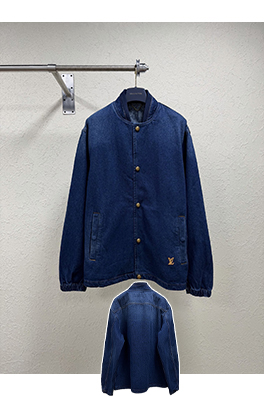 ルイヴィトンスーパーコピー クラシックなダメージをしたヴィンテージ風シングルブレストロゴデニムジャケット