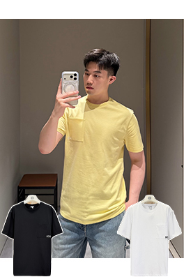ロエベブランドコピー ポケット刺繍入り半袖Tシャツ