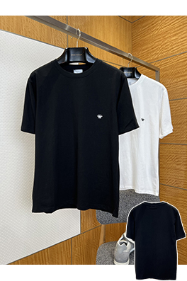 ディオールスーパーコピー ミツバチの刺繍が入ったベーシックな半袖Tシャツ