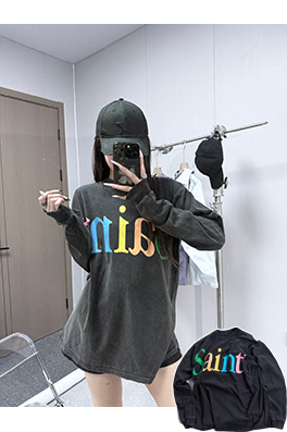 セントマイケルスーパーコピー ファッショナブルでカラフルなプリントのダメージ長袖シャツ