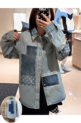 ルイヴィトンスーパーコピー パッチワークデニムシャツジャケット