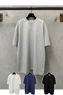 サンローラン クラシックな小さなロゴ刺繍入りの厚の半袖Tシャツ