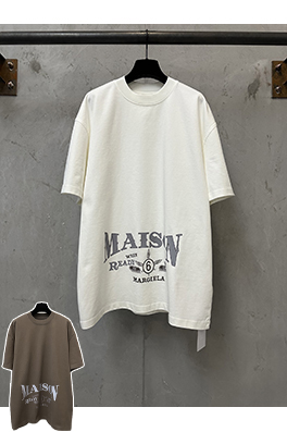 マルタン マルジェラ レトロロゴプリントの半袖Tシャツ