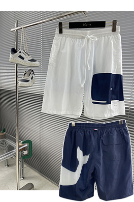 トムブラウンコピー 前面と背面クジラ柄ビーチショーツ