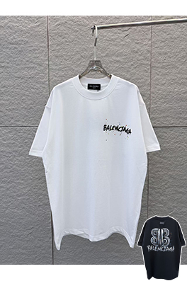 バレンシアガ BALENCIAGA 手描きインクスプラッシュ柄ラウンドネック半袖Tシャツ