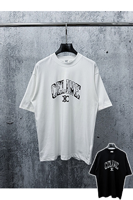 セリーヌ CELINE 文字ロゴ入りカップル半袖Tシャツ