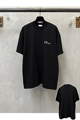 ディオールスーパーコピー Dior 字母ロゴ刺繍入りヘビーウェイト半袖Tシャツ