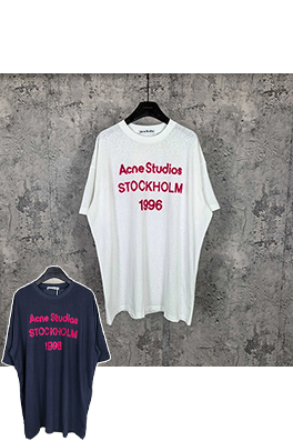 アクネストゥディオズブランドコピー Acne Studios 1996 クラシックロゴ入りフロッキー半袖Tシャツ
