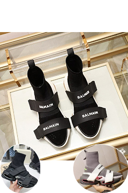 バルマン BALMAINロゴストラップ 厚底ソックススニーカー