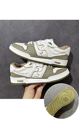 フェンディ FENDI Match  クラシックレザー型押しレースアップローカットファッションスニーカー