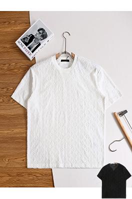 ルイヴィトン ベルベット素材の総柄ジャカード織り半袖Tシャツ