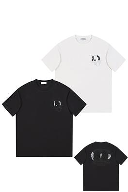 ディオールスーパーコピー Christian Dior Couture クアップリケ刺繍入りウォッシュ半袖Tシャツ