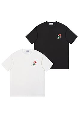 ロエベ半袖Tシャツコピー 花柄刺繍入り半袖Tシャツ
