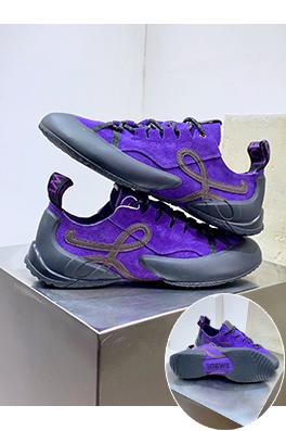 ロエベコピー Grip Calfskin Suede Sneakers グリップシリーズ レトロ薄底カジュアルスニーカー