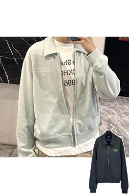 アクネストゥディオズ Acne Studios ヴィンテージ風のダメージマイクロロゴプリントのラペルジップアップジャケット