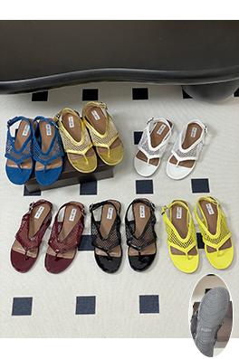 アライア レディースフレンチスタイルのトングメッシュサンダル