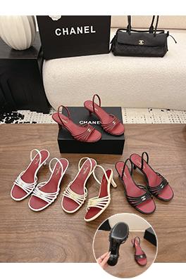シャネル Spot Sale レディースストラップ付きミドルヒールサンダル