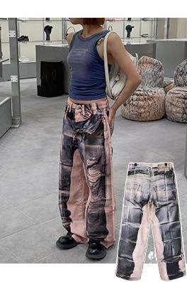 アクネストゥディオズジーンズスーパーコピー Acne Studios 3Dプリントがずれたジーンズ