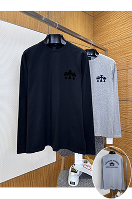 クロムハーツ 前面と背面にフロッキーのクロス柄があしらわれた長袖シャツ