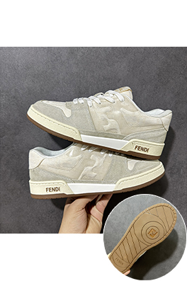 フェンディスニーカーコピー FENDI Match  ファッションレザー型押しレースアップローカットファッションスニーカー