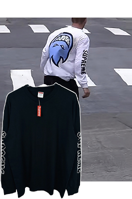 シュプリームコピー SUPREME 炎の幽霊の頭のプリント入りクルーネック長袖シャツ