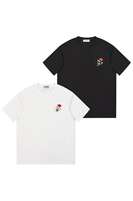 ロエベ半袖Tシャツコピー 花柄刺繍入り半袖Tシャツ