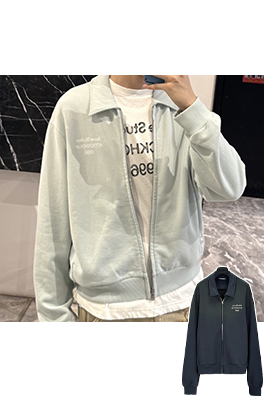 アクネストゥディオズ Acne Studios ヴィンテージ風のダメージマイクロロゴプリントのラペルジップアップジャケット