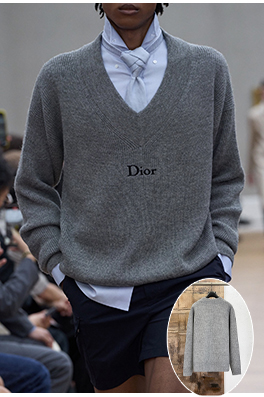 ディオール Dior 刺繍ロゴ入りVネックウール混ニットセーター