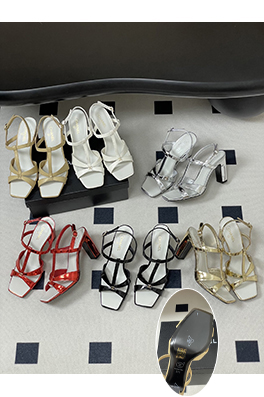 シャネルハイヒールサンダルスーパーコピー 26P レディースダブルCバックル付きオープントゥハイヒールサンダル