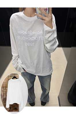 アクネストゥディオズ偽物 Acne Studios 純白のプリント入り長袖シャツ