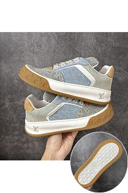 ルイヴィトン偽物 Tilted Low Sneakers 傾斜シリーズ ローカット デニム レトロカジュアルスニーカー
