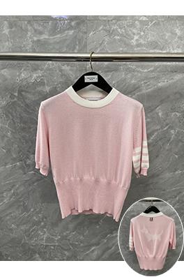 トムブラウン 綿100％ストレッチのクルーネックニット半袖Tシャツ