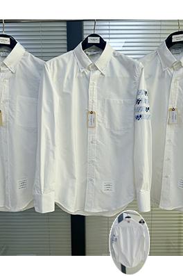 トムブラウン バラの刺繍入り長袖シャツ