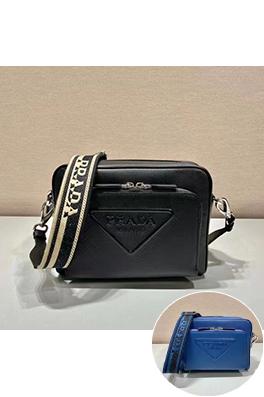 プラダ Saffiano 新モデル刺繍リボン付きメンズクロスボディバッグ