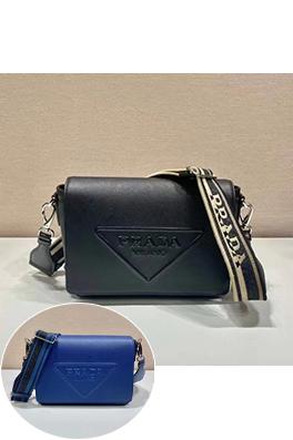 プラダコピー Saffiano クラシック刺繍リボン付きメンズクロスボディバッグ