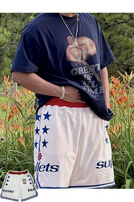 シュプリーム SUPREME カラーブロックのサイドストライプと星の刺繍が入ったアスレチックショーツ