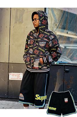 シュプリームスーパーコピー SUPREME コラボレーションブランドのカラーブロックサイドストライプスター刺繍入りアスレチックショーツ
