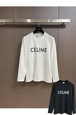 セリーヌ CELINE クラシックなロゴプリントクルーネック長袖シャツ