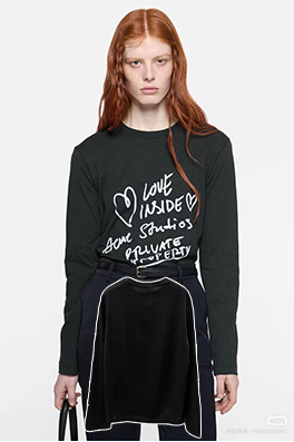 アクネストゥディオズ Acne Studios 手書きのスローガン入り長袖シャツ
