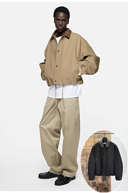 アクネストゥディオズ Acne Studios レザーロゴ入りツイルコットンジャケット