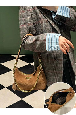 プラダ Hobo レディーススエード製クロスボディバッグ