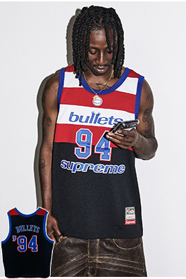 シュプリーム SUPREME コラボレーション レトロメッシュ カラーブロック ロゴ ナンバー94 バスケットボールベスト