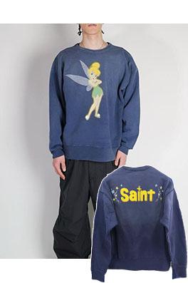 セント マイケルクルーネックのスウェットシャツコピー 前面にグラフィック背面に文字がプリントクルーネックのスウェットシャツ