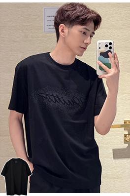 ルイヴィトンスーパーコピー グラデーションビーズ文字ロゴ入り半袖Tシャツ
