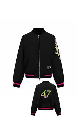 ディオールスーパーコピー 47 ネオンピンクトリムベースボールジャージ