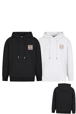 ロエベ偽物 クラシックな刺繍ロゴ入りウォッシュダメージのフード付きスウェットシャツ