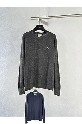 ディオール 文字ロゴ刺繍入りドットジャカードラウンドネックニットセーター
