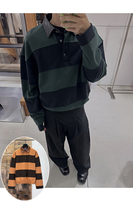 アクネストゥディオズ Acne Studios レトロなレザーカラーのストライプ柄スウェットシャツ
