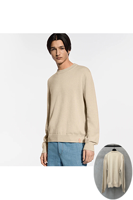 ルイヴィトンコピー LV 刺繍入りレザーラベルニットプルオーバー